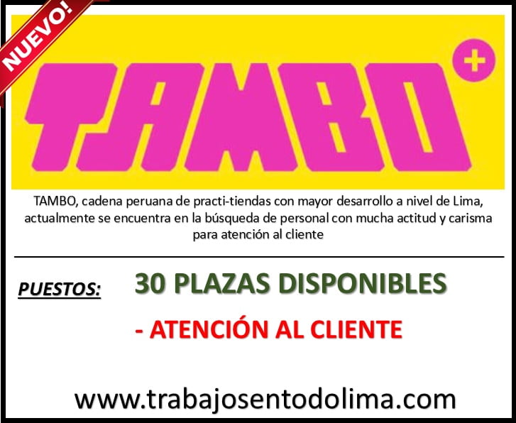 CONVOCATORIA TIENDAS TAMBO SJM TURNO NOCHE