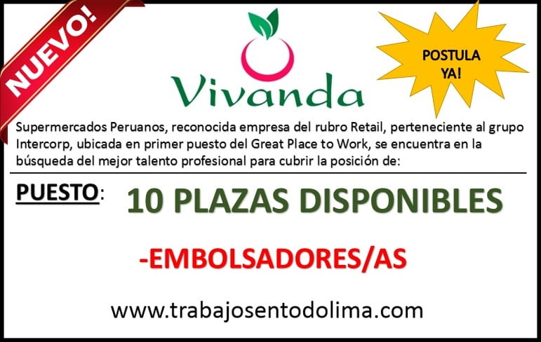 EMBOLSADORES/AS TIENDAS VIVANDA
